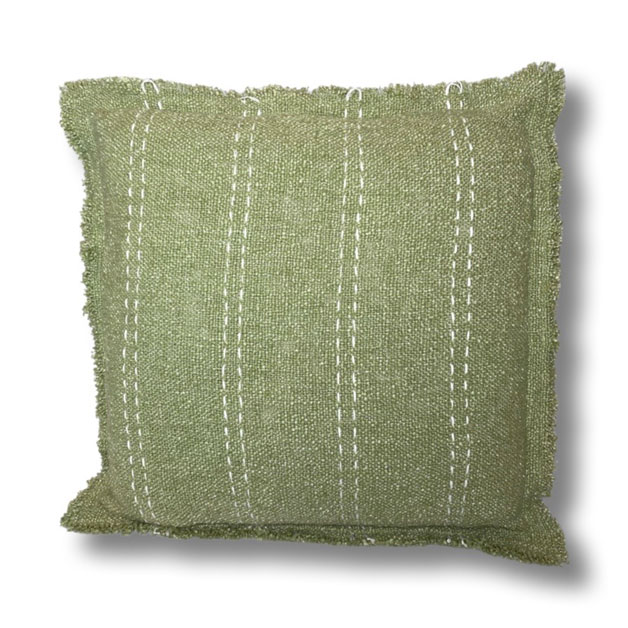 CUSHION COVER KANTHA STRIPES GREEN in the group Textiles / Cushion Covers / Plain cushion covers at Miljögården (677860)