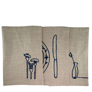 PLACEMAT OUTLINE BLUE 3 ass