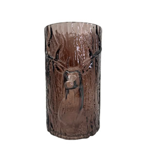 GLASS VASE / CANDLE HOLDER REINDEER BROWN